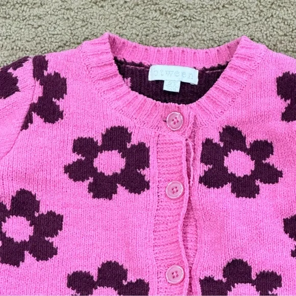 BTween Girls Pink Flower Cardigan & Ribbed Flare Pants Set Size 2T Like New - Picture 8 of 10